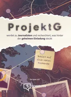 Projekt G – Das Spiel, in dem ihr ein geheimes Treffen aufdeckt box